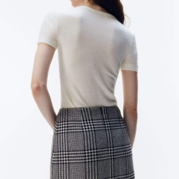 Mini falda negra de cuadros